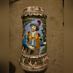 Large Vintage Ceramic German Gerz Mug Stein Made in West Germany Squirrel Handle